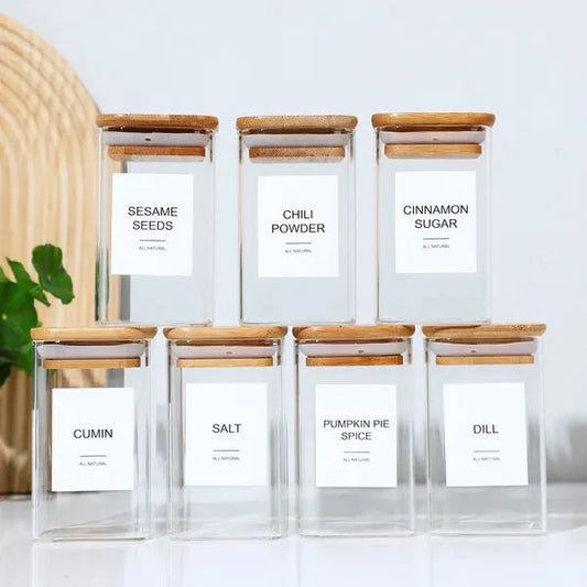 18 PCS Square Seasoning Jar Küchenutensilien GREEN ELEPHANT 